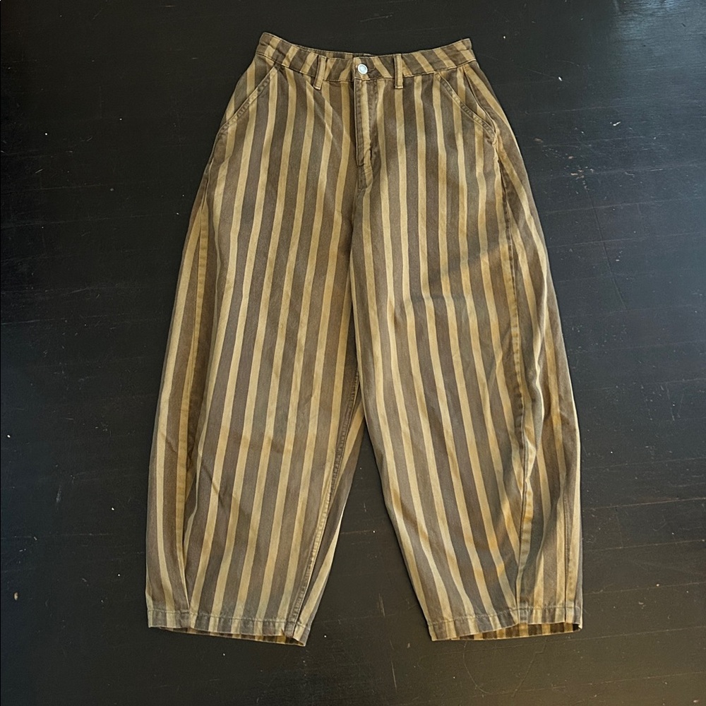 ASOS Striped Barrel Leg Pants